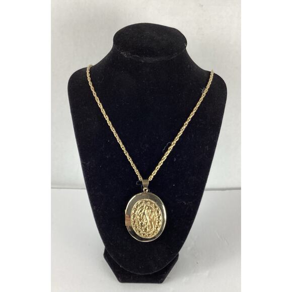 Gold Tone Locket Vintage Style Sarah Coventry Photo Locket 14” - Picture 1 of 5